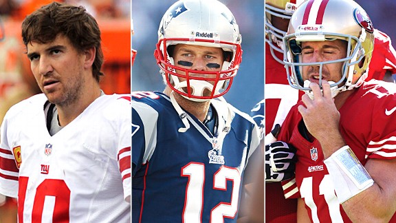 Eli Manning, Tom Brady, Alex Smith