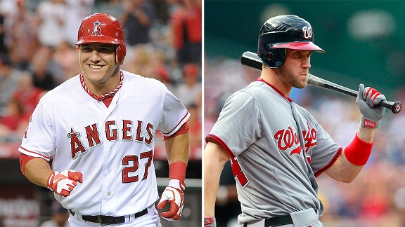 mike trout vs bryce harper stats