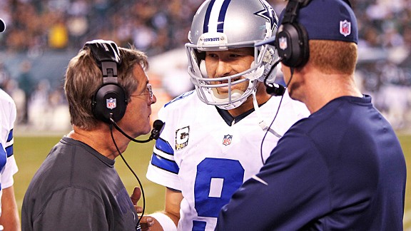 Tony Romo and Jason Garrett