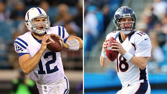 Andrew Luck and Peyton Manning