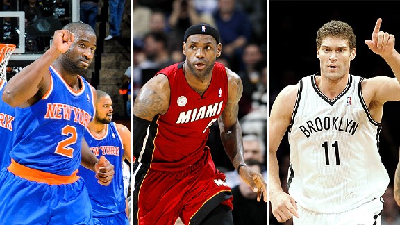 Raymond Felton, LeBron James and Brook Lopez
