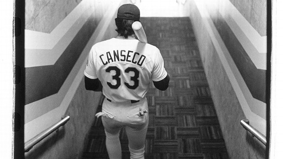 Jose Canseco in 1988 with the Oakland Athletics in the World Series
