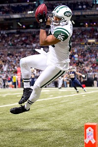 David Welker/Getty Images Chaz Schilens' touchdown grab gave the Jets 