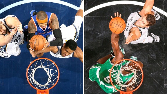 Carmelo Anthony and Kevin Garnett