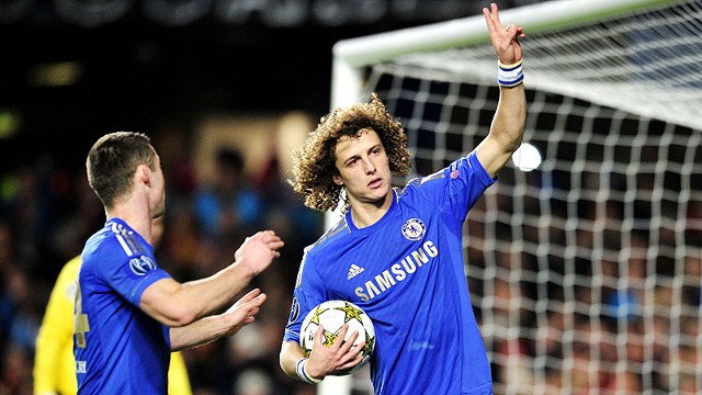 David Luiz put Chelsea in front from the penalty spot.