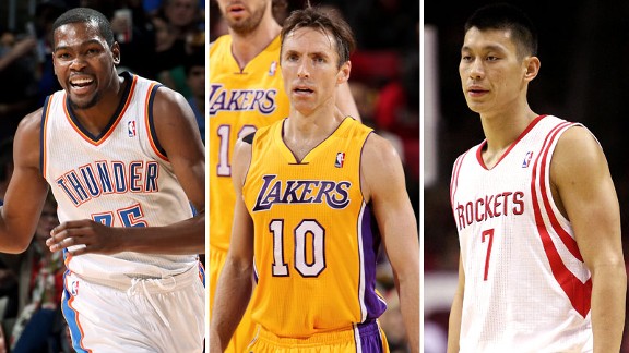 Kevin Durant, Steve Nash, Jeremy Lin