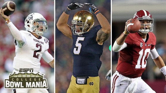 Johnny Manziel, Manti T'eo and AJ McCarron