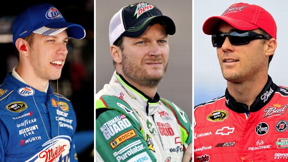 Brad Keselowski, Dale Earnhardt Jr., Kevin Harvick