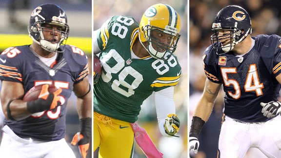 Lance Briggs, Jermichael Finley, Brian Urlacher
