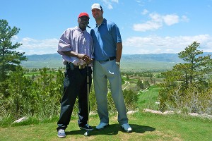 Tom Brandstater and Kenny McKinley golfing