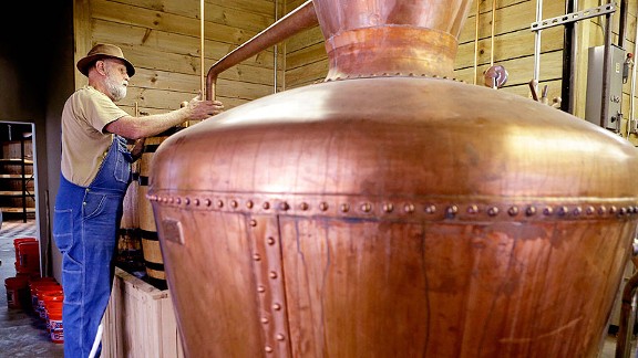 making a batch of genuine corn whiskey moonshine in the Dawsonville