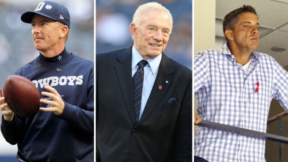 Jason Garrett, Jerry Jones, Sean Payton