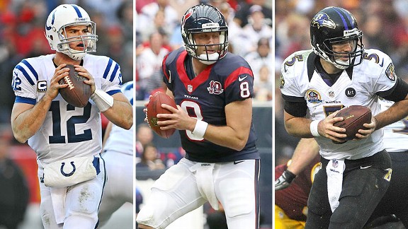 Andrew Luck, Matt Schaub, Joe Flacco