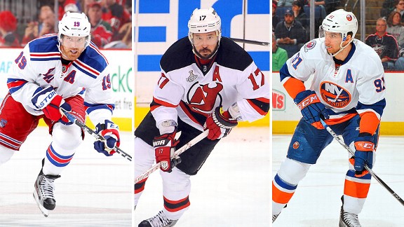 Brad Richards, Ilya Kovalchuk and John Tavares