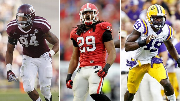 Damontre Moore, Jarvis Jones and Barkevious Mingo