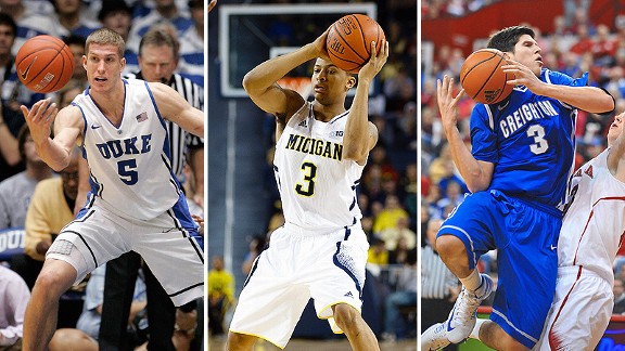 Mason Plumlee, Trey Burke and Doug McDermott
