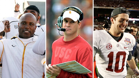 Darrell Hazell, Lane Kiffin and AJ McCarron