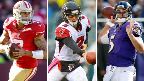Colin Kaepernick, Matt Ryan, Joe Flacco