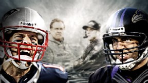 AFC Championship illustration, Baltimore Ravens vs. New England Patriots