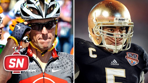 Manti Te'l and Lance Armstrong