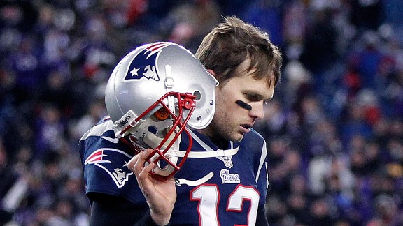 Tom Brady of the New England Patriots against the Baltimore Ravens