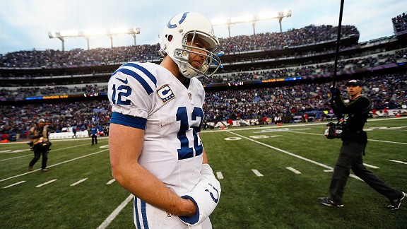 Andrew Luck of the Indianapolis Colts against the Baltimore Ravens