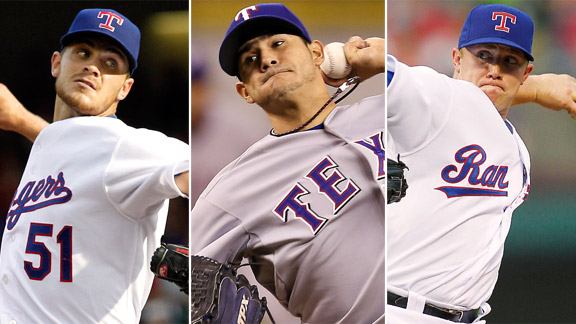 Justin Grimm, Martin Perez, Robbie Ross