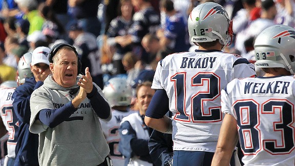 Bill Belichick, Wes Welker and Tom Brady
