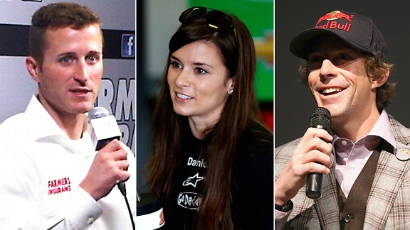 Kahne, Danica Patrick & Travis Pastrana