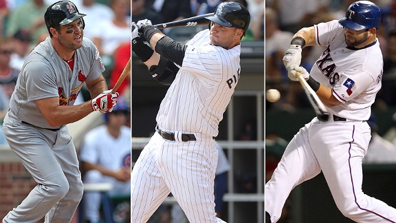 Lance Brkman/A.J. PIerzynski/Mitch Moreland