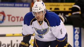 Wade Redden #6 of the St. Louis Blues