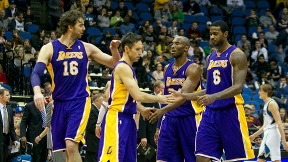 Pau Gasol, Steve Nash, Kobe Bryant, Earl Clark