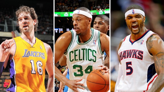 Pau Gasol, Paul Pierce and Josh Smith