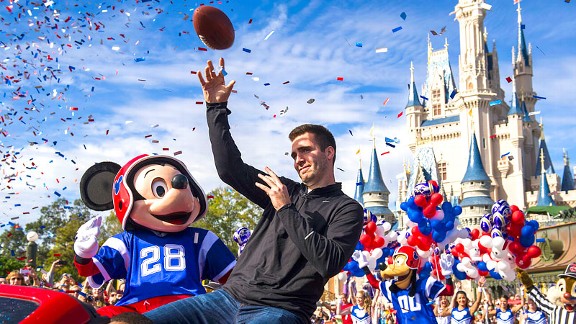 Joe Flacco of the Baltimore Ravens at Disney World after the Super Bowl
