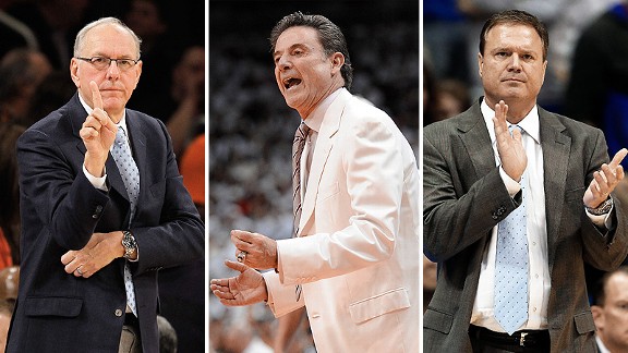 Jim Boeheim, Rick Pitino, and Bill Self