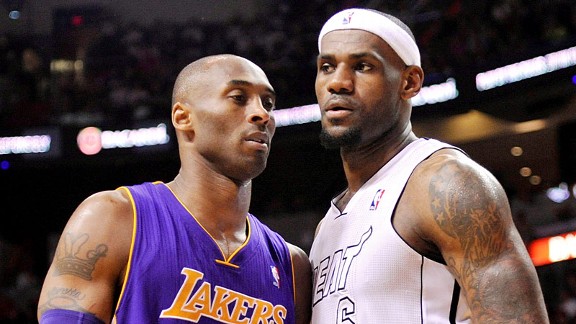 LeBron James and Kobe Bryan
