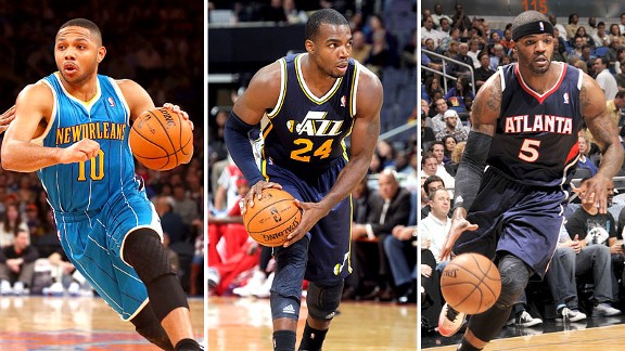 Eric Gordon, Paul Millsap and Josh Smith