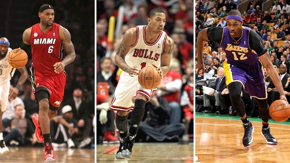 LeBron James, Derrick Rose and Dwight Howard