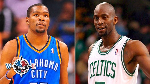 Kevin Durant and Kevin Garnett