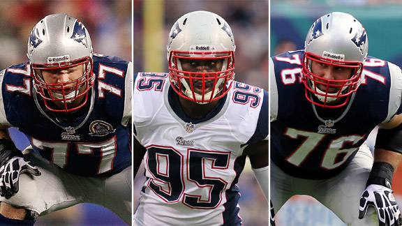 Nate Solder, Chandler Jones, Sebastian Vollmer