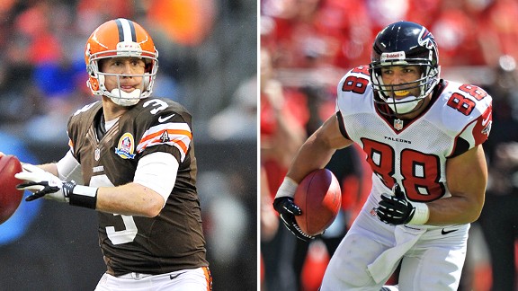Brandon Weeden and Tony Gonzalez