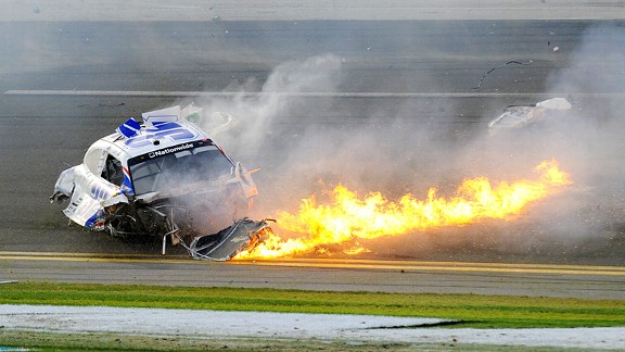 The Kyle Larson crash at the NASCAR Nationwide Daytona International Speedway race