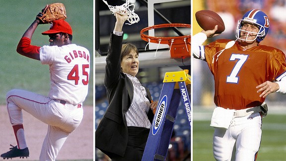 Bob Gibson, Tara VanDerveer, and John Elway