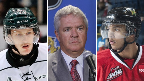 Nathan MacKinnon, Dale Tallon and Seth Jones