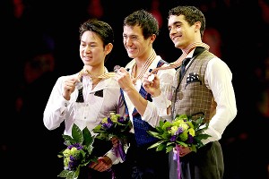 Denis Ten, Patrick Chan and Javier Fernandez