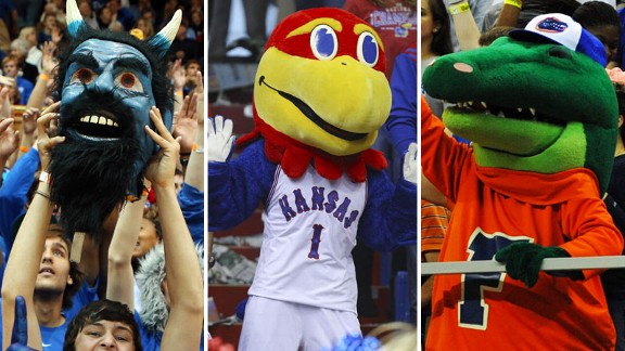 Duke Blue Devils, Kansas Jayhawks and Florida Gators