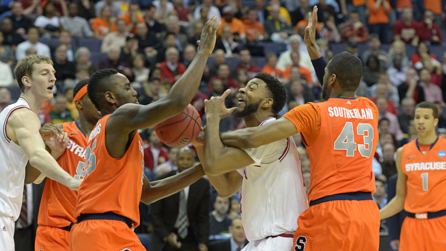 Indiana Hoosiers forward Christian Watford (2) loses control of the ball