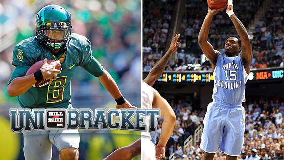 Oregon Ducks and North Carolina Tar Heels