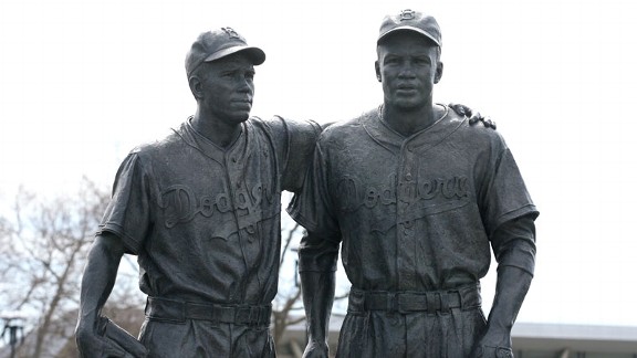Image result for pee wee reese and jackie robinson statue