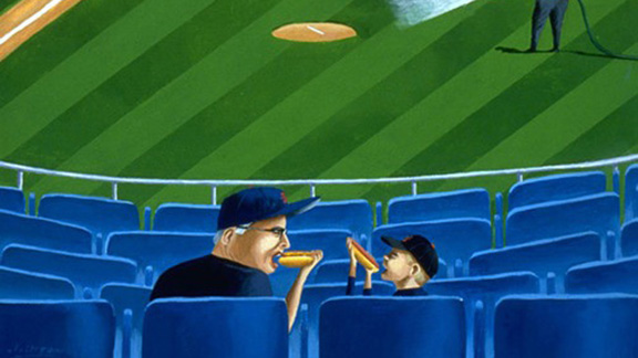 Mark Ulriksen painting about baseball